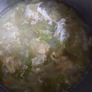 創味シャンタンで作る白菜と卵の中華スープ